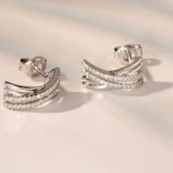 Boucles D'oreilles Puces Julianne Or Blanc Diamant|Marc Orian Discount