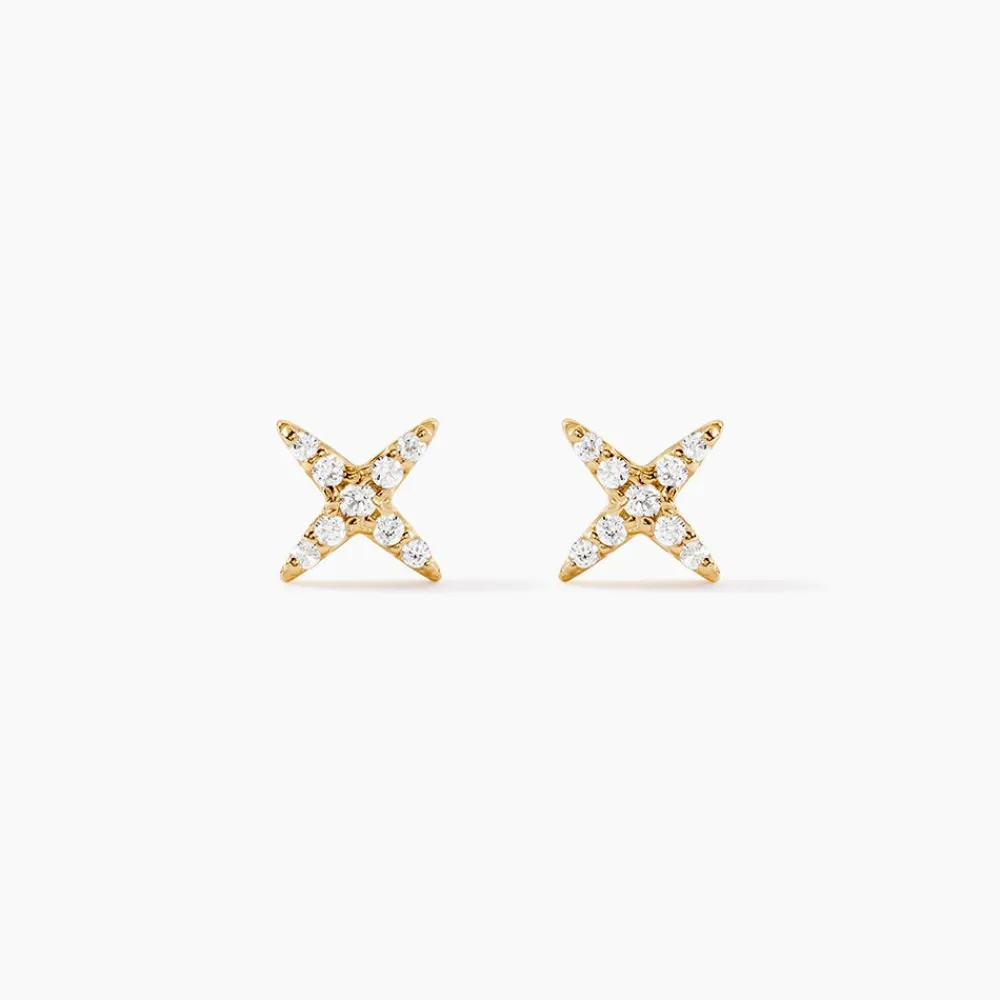 Boucles D'Oreilles Puces Julina Or Jaune Oxyde De Zirconium|Marc Orian Sale