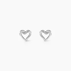 Boucles D'oreilles Puces Kaina Or Blanc Diamant