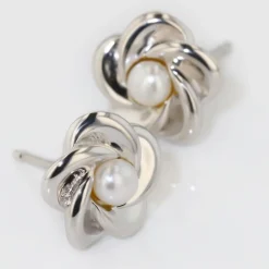 Boucles D'oreilles Puces Kanani Argent Blanc Perle De Culture|Marc Orian Clearance