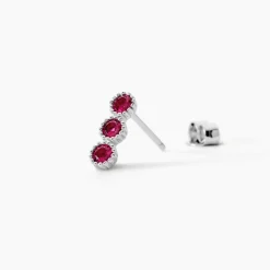 Boucles D'oreilles Puces Kasey Argent Blanc Oxyde De Zirconium