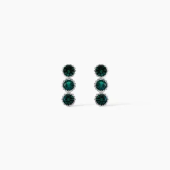 Boucles D'oreilles Puces Kasey Argent Blanc Oxyde De Zirconium