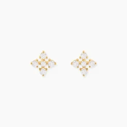 Boucles D'Oreilles Puces Katashi Or Jaune Oxyde De Zirconium