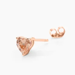 Boucles D'oreilles Puces Kelvyn Argent Rose Oxyde De Zirconium|Marc Orian Online