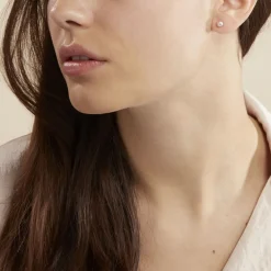 Boucles D'oreilles Puces Kesya Or Jaune Perle De Culture|Marc Orian