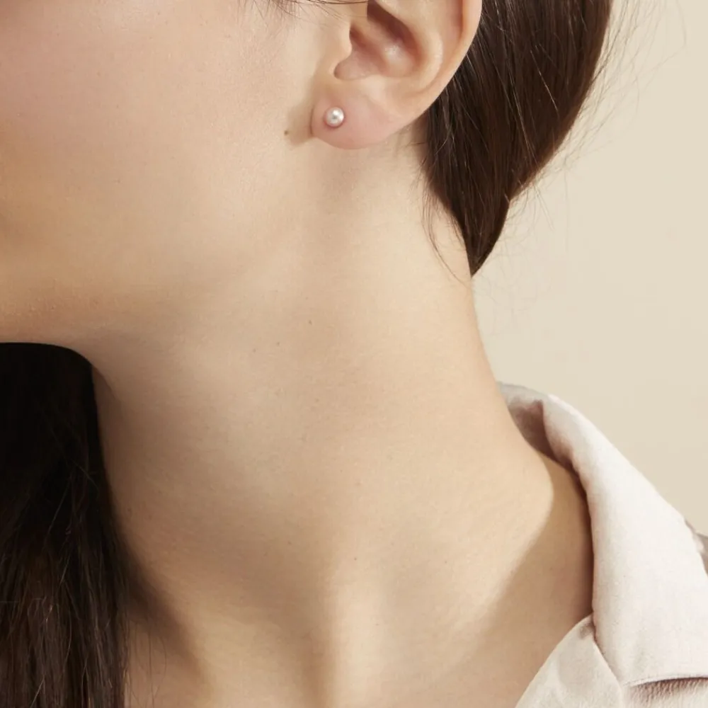 Boucles D'oreilles Puces Kesya Or Jaune Perle De Culture|Marc Orian