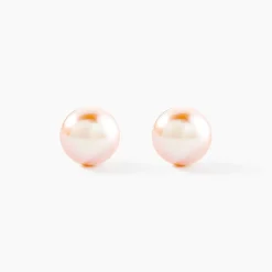 Boucles D'oreilles Puces Kesya Or Jaune Perle De Culture