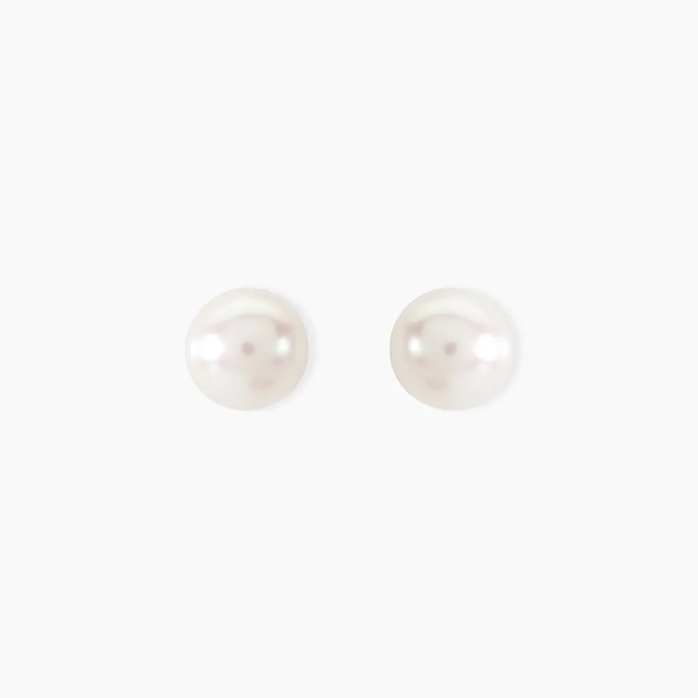 Boucles D'oreilles Puces Kesya Or Jaune Perle De Culture|Marc Orian Online