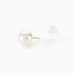 Boucles D'oreilles Puces Kesya Or Jaune Perle De Culture|Marc Orian Online