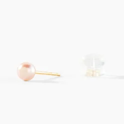 Boucles D'oreilles Puces Kesya Or Jaune Perle De Culture|Marc Orian Online