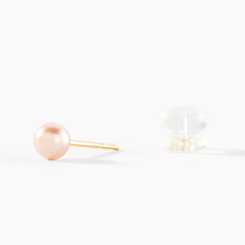 Boucles D'oreilles Puces Kesya Or Jaune Perle De Culture|Marc Orian Online