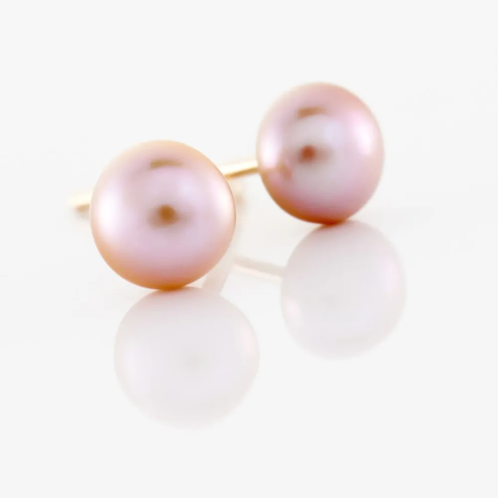 Boucles D'oreilles Puces Kesya Or Jaune Perle De Culture|Marc Orian Online