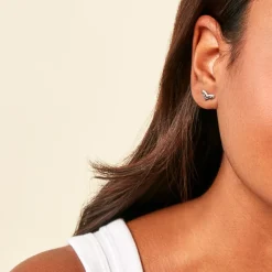 Boucles D'Oreilles Puces Kirabo Or Blanc Diamant