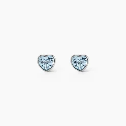 Boucles D'oreilles Puces Klodina Or Blanc Topaze