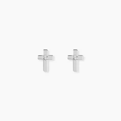 Boucles D'oreilles Puces Laurice Argent Blanc Oxyde De Zirconium|Marc Orian Clearance