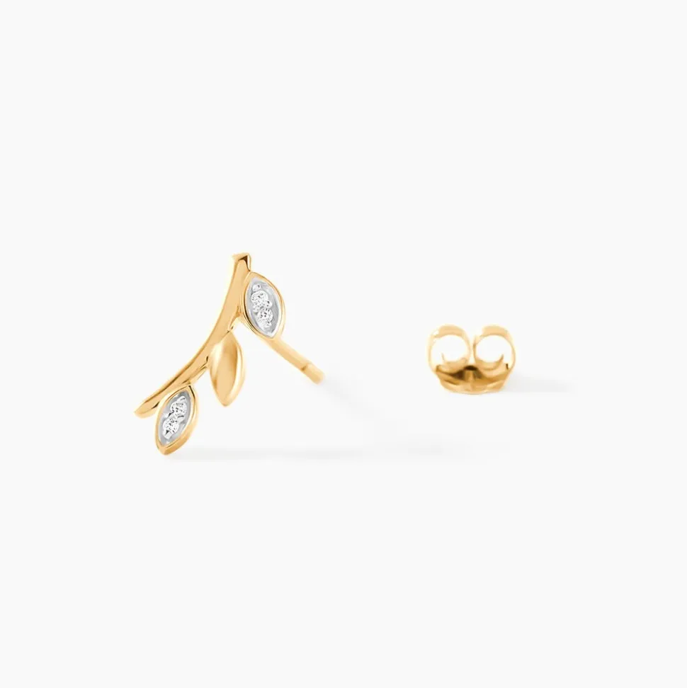 Boucles D'oreilles Puces Laverna Or Jaune Diamant
