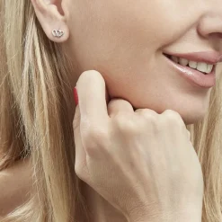 Boucles D'oreilles Puces Lehinaae Argent Blanc|Marc Orian New