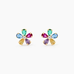 Boucles D'Oreilles Puces Linnet Or Jaune Oxyde De Zirconium|Marc Orian Clearance