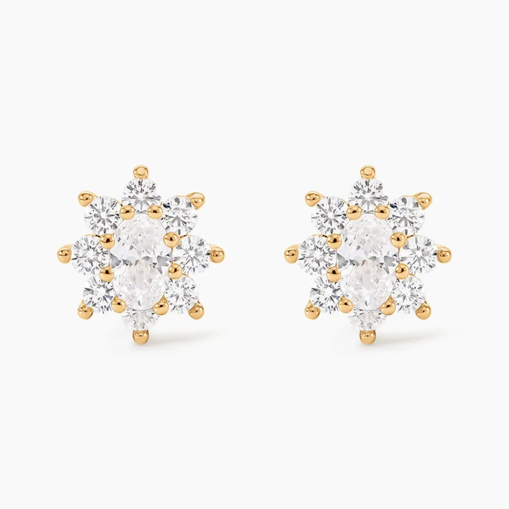 Boucles D'oreilles Puces Lisea Plaqué Or Oxydes De Zirconium|Marc Orian Sale