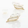 Boucles D'oreilles Puces Loeva Or Jaune Perle De Culture Et Oxyde|Marc Orian New