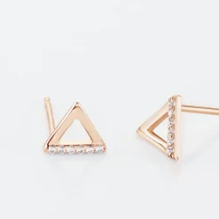 Boucles D'oreilles Puces Lorena Argent Rose Oxyde De Zirconium|Marc Orian Sale