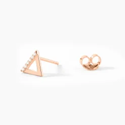 Boucles D'oreilles Puces Lorena Argent Rose Oxyde De Zirconium|Marc Orian Sale