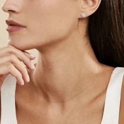 Boucles D'oreilles Puces Lorraine De Zirconium|Marc Orian