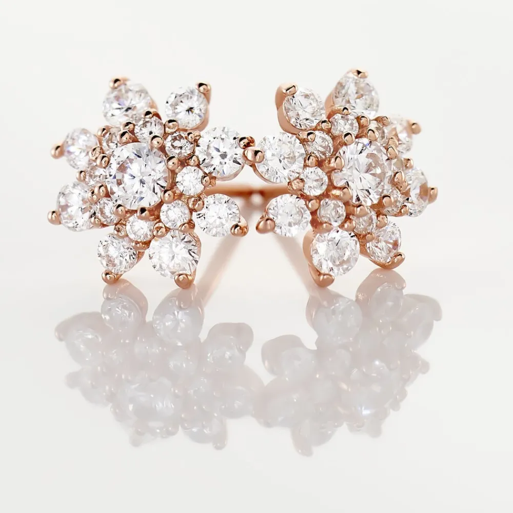Boucles D'oreilles Puces Lorraine De Zirconium|Marc Orian