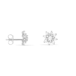 Boucles D'oreilles Puces Lorraine De Zirconium|Marc Orian New