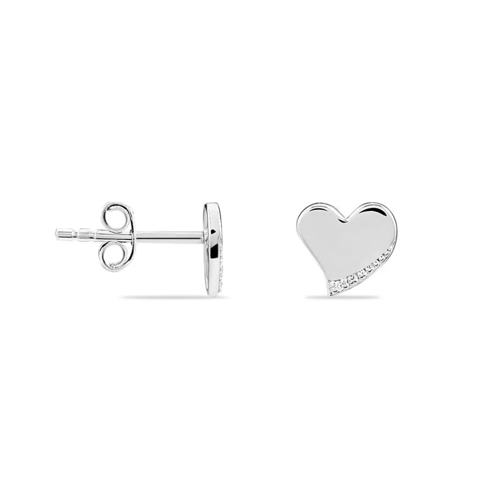 Boucles D'oreilles Puces Louane Or Blanc Diamant|Marc Orian Discount