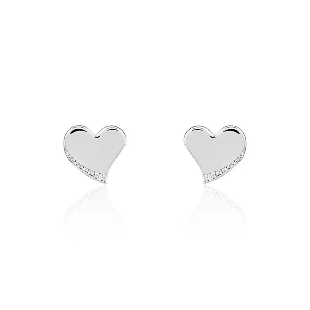 Boucles D'oreilles Puces Louane Or Blanc Diamant|Marc Orian Discount
