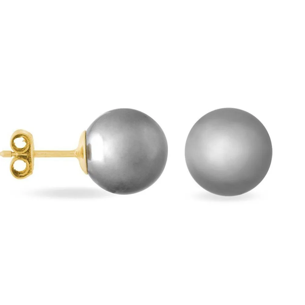 Boucles D'oreilles Puces Lu-ann Or Jaune Perle De Culture De Tahiti|Marc Orian Hot