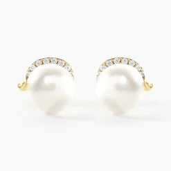 Boucles D'oreilles Puces Lucinda Or Jaune Perle De Culture|Marc Orian Outlet