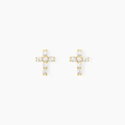 Boucles D'oreilles Puces Luna Or Jaune Oxyde De Zirconium|Marc Orian Clearance