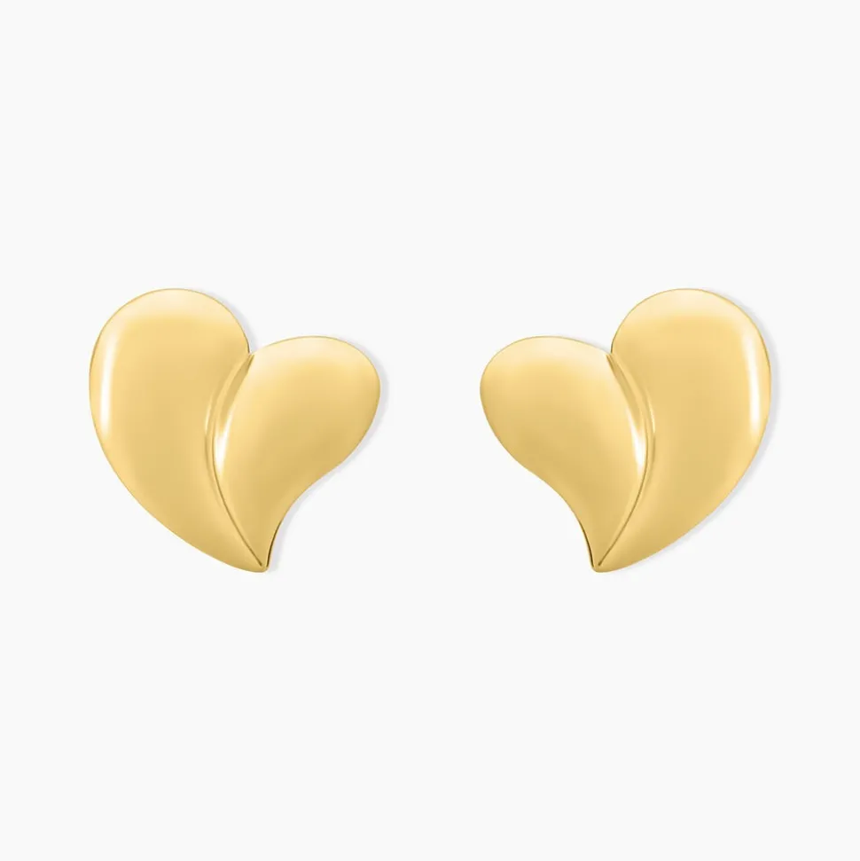 Boucles D'oreilles Puces Madlie Acier Jaune