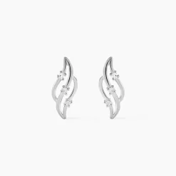 Boucles D'oreilles Puces Marnie Or Blanc Diamant