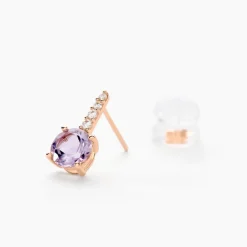 Boucles D'oreilles Puces Monroe Or Rose Quartz Oxyde De Zirconium|Marc Orian Clearance