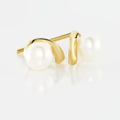 Boucles D'oreilles Puces Odelle Or Jaune Perle De Culture|Marc Orian Discount