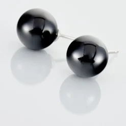 Boucles D'oreilles Puces Orbe Argent Blanc Céramique|Marc Orian Outlet