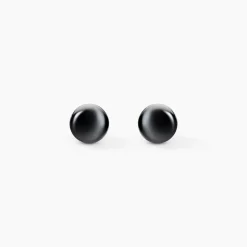 Boucles D'oreilles Puces Orbe Argent Blanc Céramique