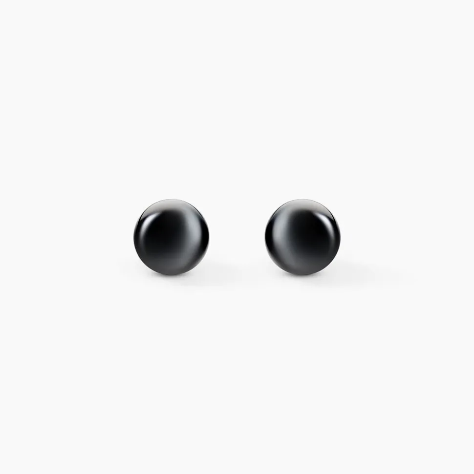 Boucles D'oreilles Puces Orbe Argent Blanc Céramique