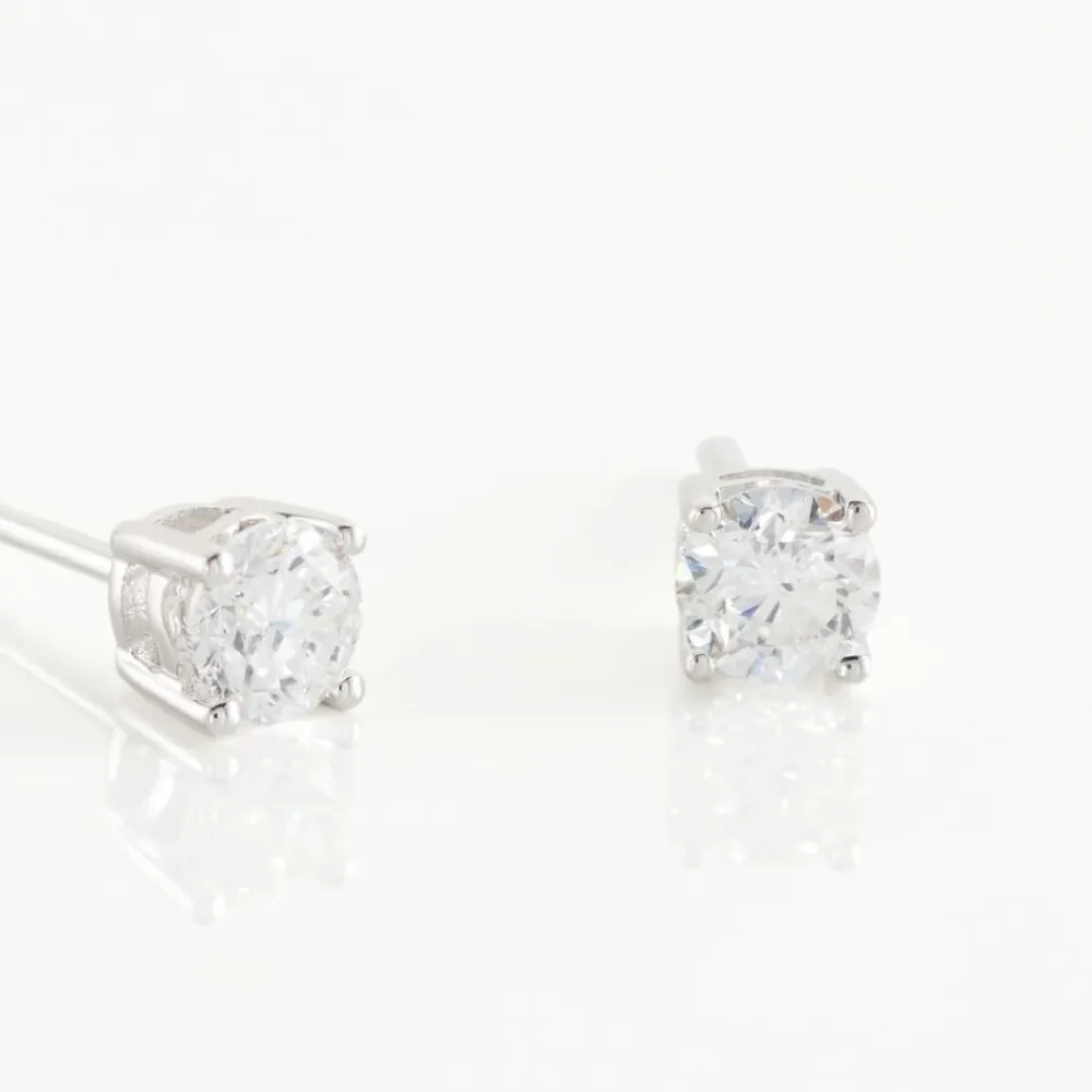 Boucles D'oreilles Puces Or Blanc Victoria Diamants|Marc Orian Sale