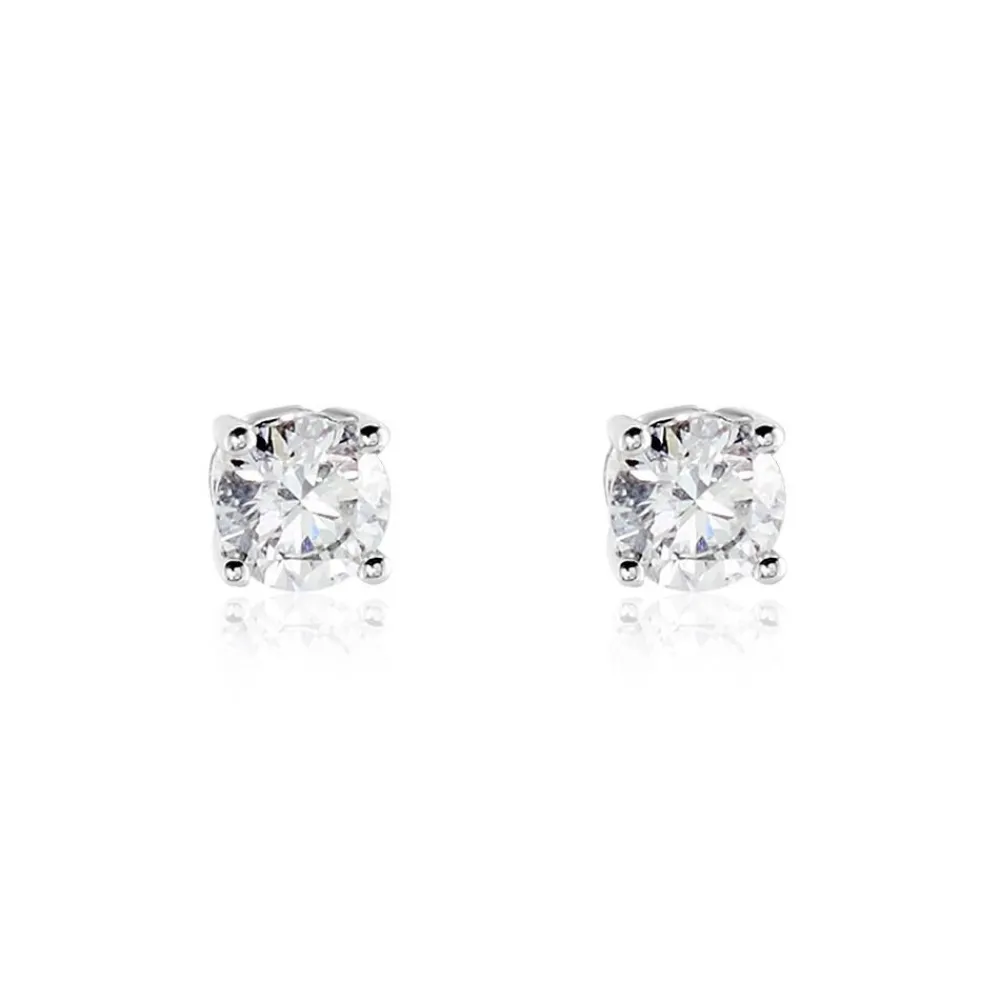 Boucles D'oreilles Puces Or Blanc Victoria Diamants|Marc Orian Sale