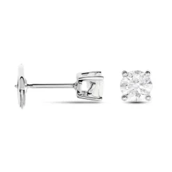 Boucles D'oreilles Puces Or Blanc Victoria Diamants|Marc Orian New