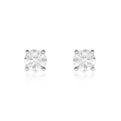 Boucles D'oreilles Puces Or Blanc Victoria Diamants|Marc Orian New