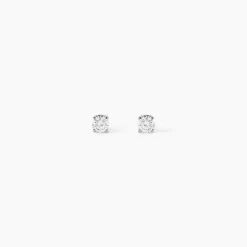 Boucles D'oreilles Puces Or Blanc Victoria Diamants