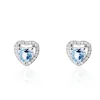 Boucles D'oreilles Puces Or Blanc Ashraf Topazes Oxydes De Zirconium