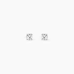 Boucles D'oreilles Puces Or Blanc Diamants Synthétique|Marc Orian Clearance