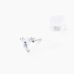 Boucles D'oreilles Puces Or Blanc Salona Oxyde De Zirconium|Marc Orian Hot