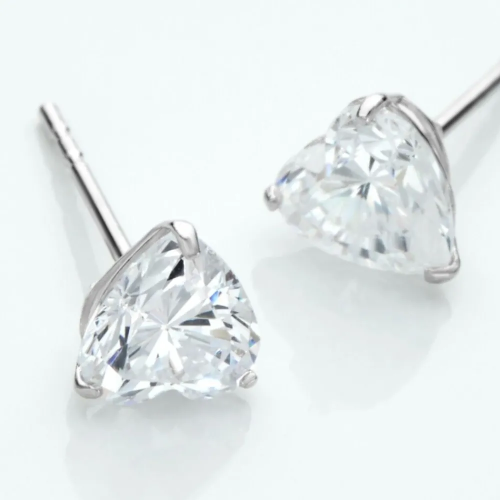 Boucles D'oreilles Puces Or Blanc Salona Oxyde De Zirconium|Marc Orian Hot